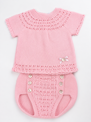 Pink Blossom Knit Set #C4034