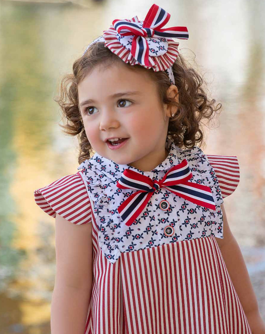 BABY DRESS NAVY & RED 6017