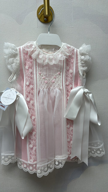 Baptism Gown/ Pink Mantilla M475C