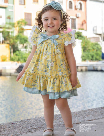 BABY DRESS FLORAL YELLOW-6013