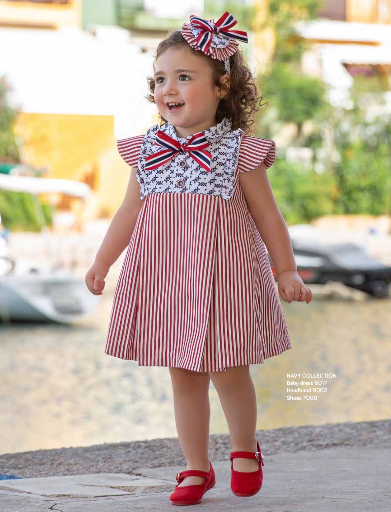 BABY DRESS NAVY & RED 6017