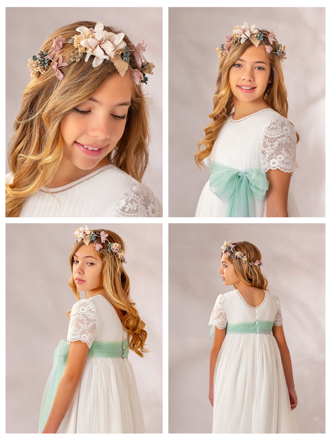 FIRST COMMUNION DRESS MODEL 4601: Romantic First Communion Dress