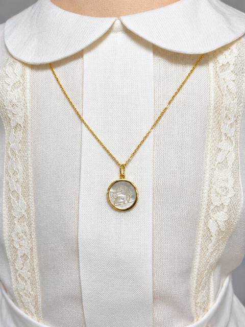 24K Gold-Plated Necklace and Nacar Medal