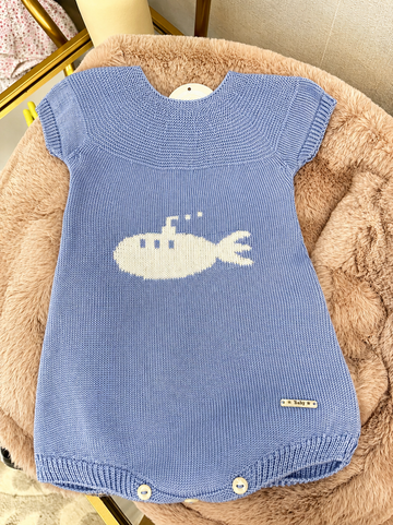 Sky Blue Submarine Romper #P6400