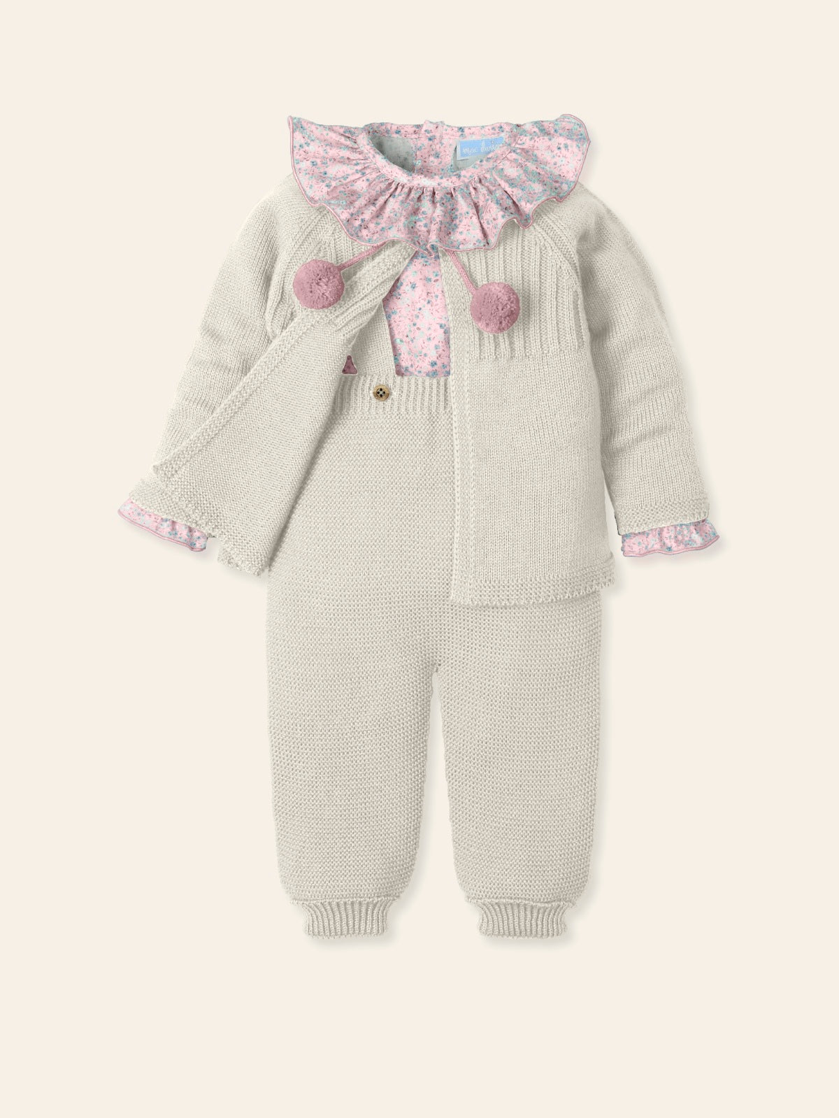 ANHELAR Four Pieces Set for Baby Girls #9444 - Perfect for Newborns and Baby Showers