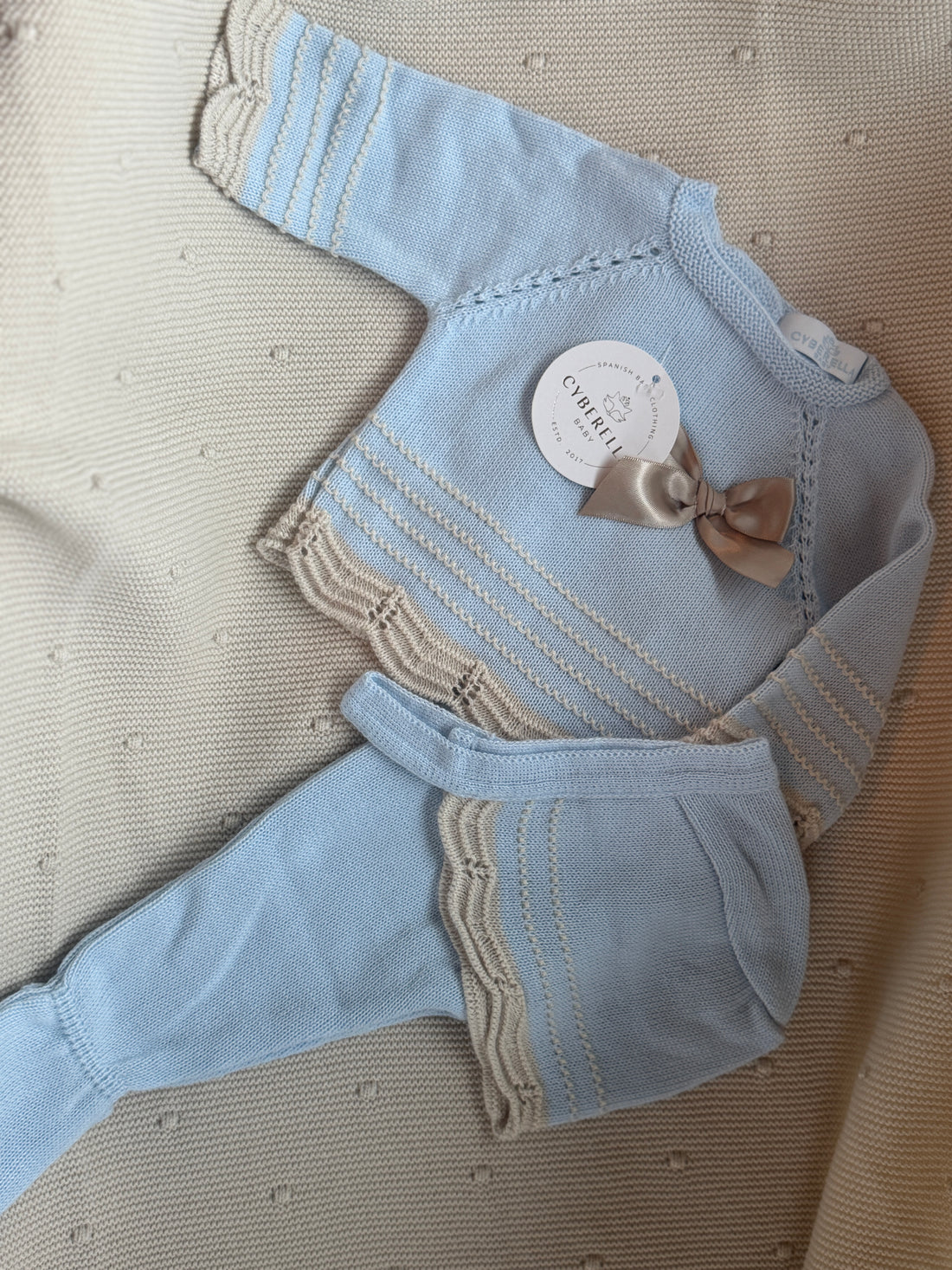 Laced in Love Dusty Blue 4-pc Knit Set #C6002