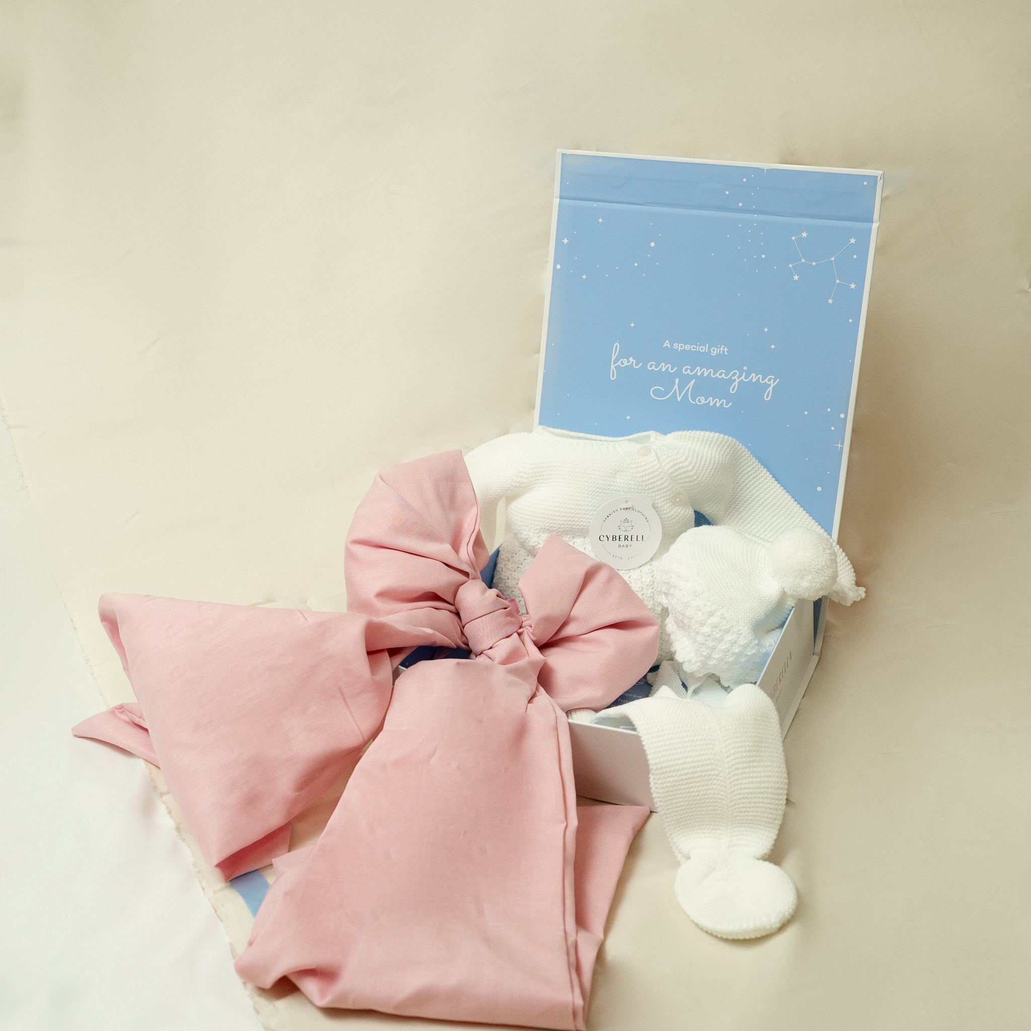 GIFT BOX - SET ENTERNECER  WHITE & SASH PINK