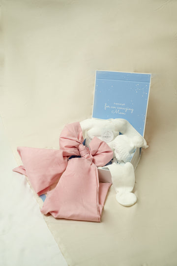 GIFT BOX - SET ENTERNECER  WHITE & SASH PINK