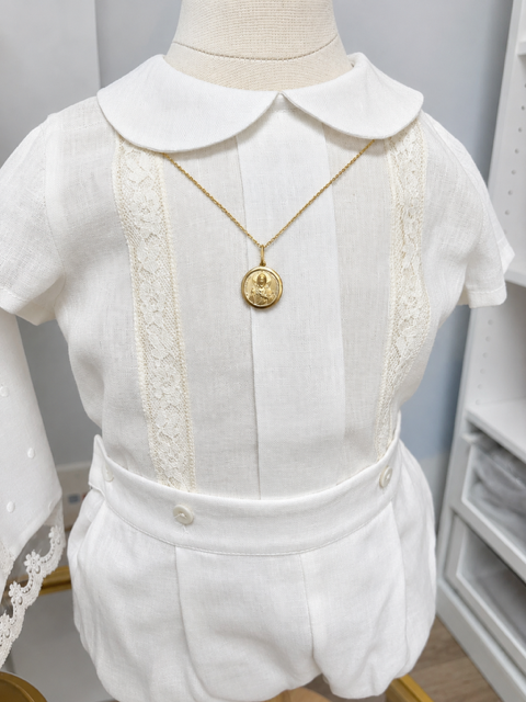24K Gold-Plated Necklace with Gold Medallion (1.8 cm)