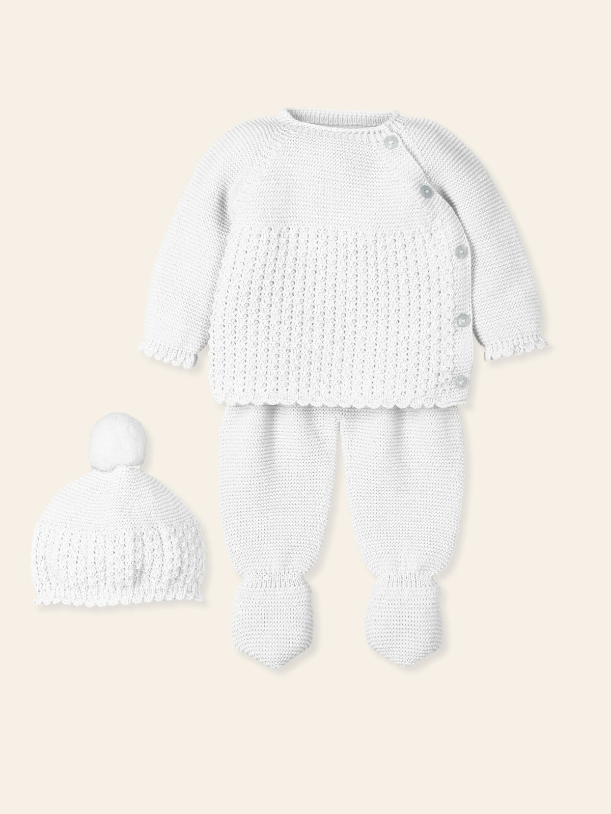 Baby Set Enternecer 9417 - Available in White, Sand, Pink, and Baby Blue