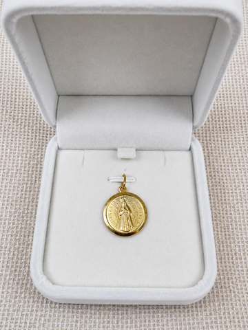 24K Gold-Plated Our Lady of Lourdes Medallion Pendant (1.6cm)