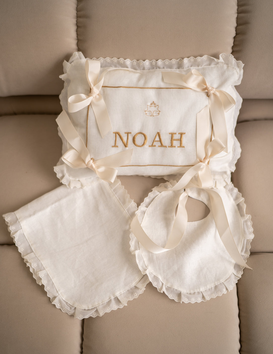 Beautiful Personalized Set With The Baby's Name Ready To Ship In 24 Hours.