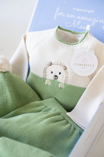 Green Woodland Hedgehog knitted Set - 9813