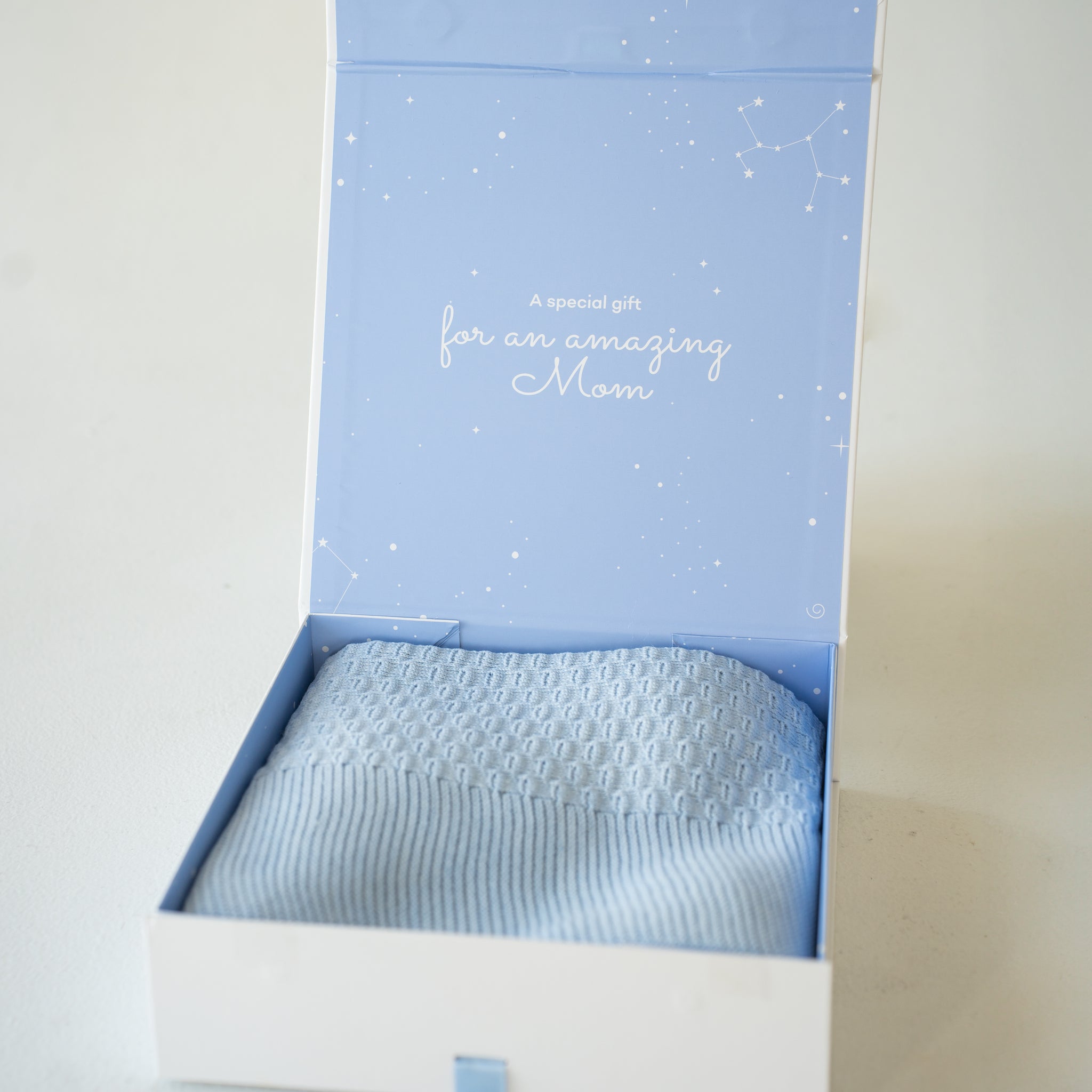 DUSTY BLUE KNITTED BLANKET- TO110