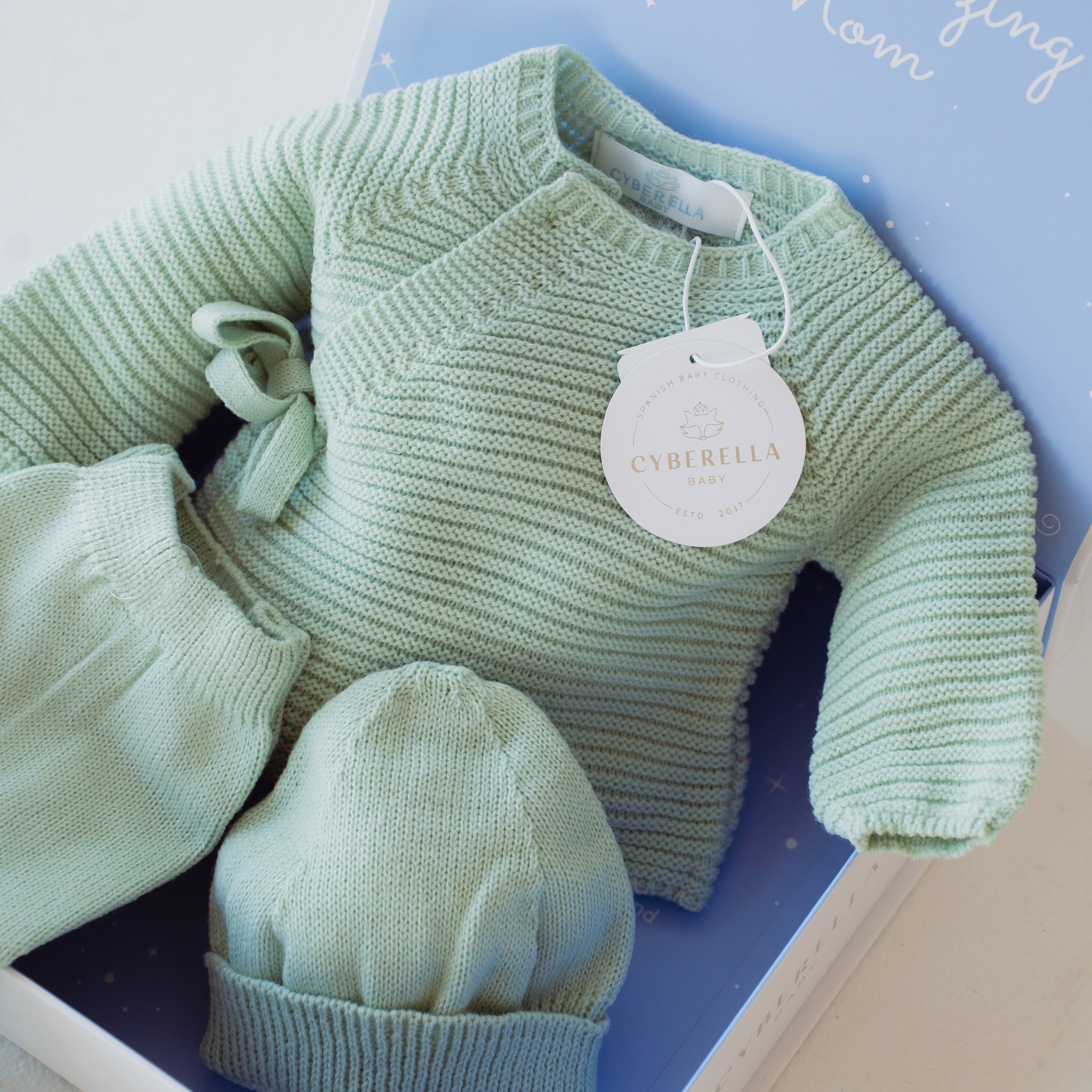 Feather Natural Color 3 piece Knitted Set- 9811R