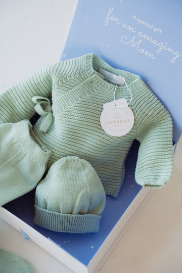 Feather Natural Color 3 piece Knitted Set- 9811R