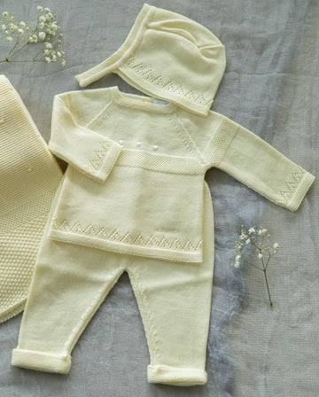 Little Nest – Knit 3-piece baby set #C6012