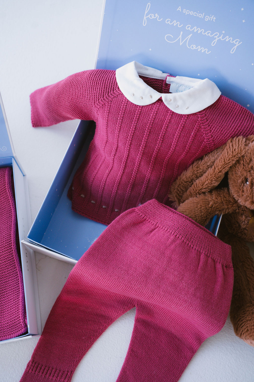 TWEED DREAM (4 pc) KNITTED SET IN RED BERRY- 9800