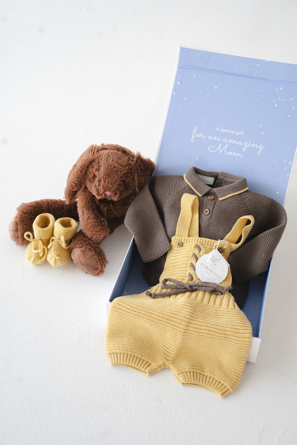 Mustard Nectar Knitted Romper 3 pc Set with booties - 9859