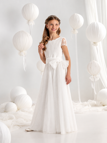 Sophisticated First Communion Jumpsuit Model #7401 Short Sleeve.