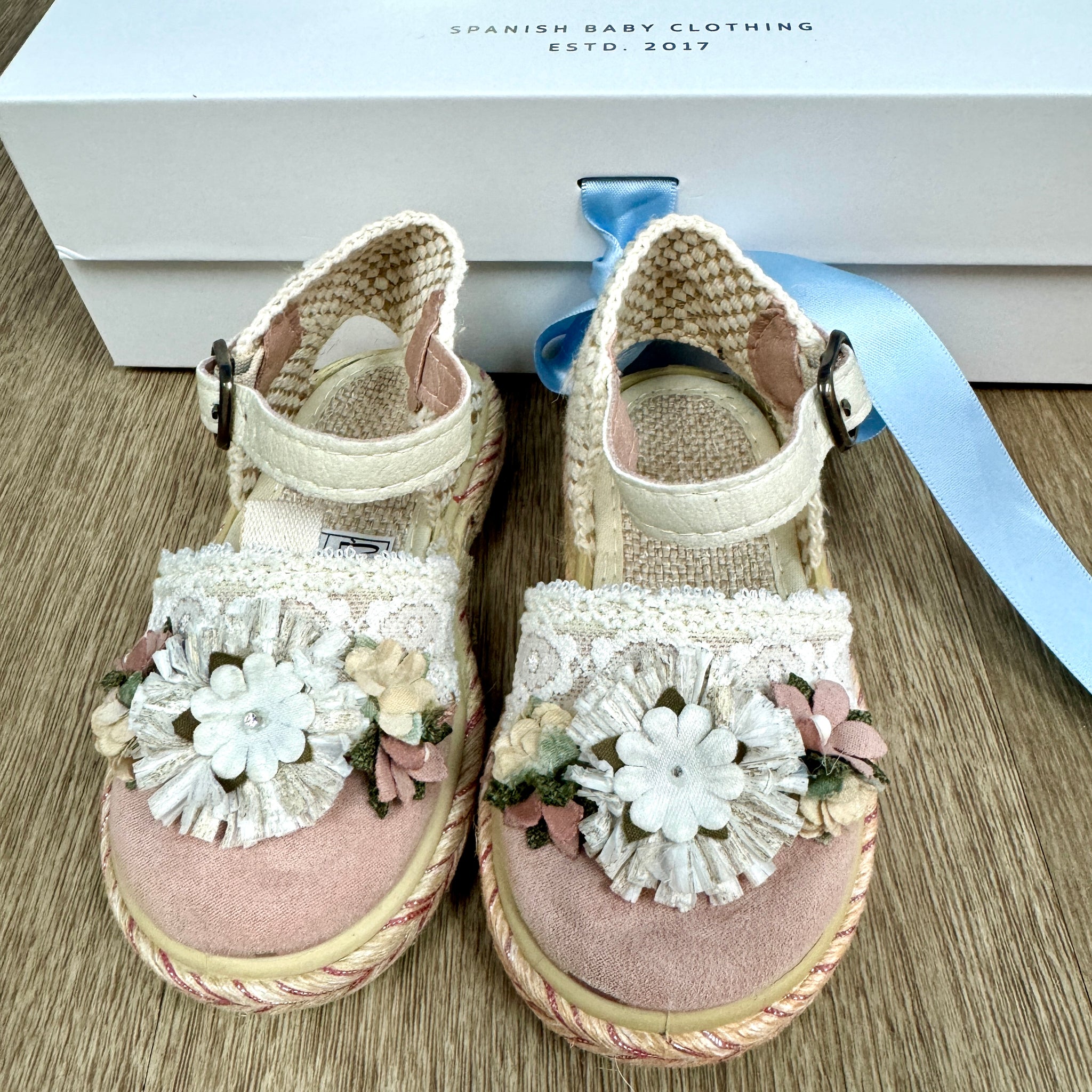 Floral Lace Baby Espadrille- Multi-Flower