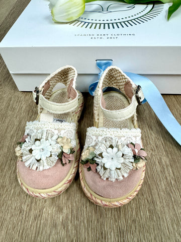 Floral Lace Baby Espadrille- Multi-Flower