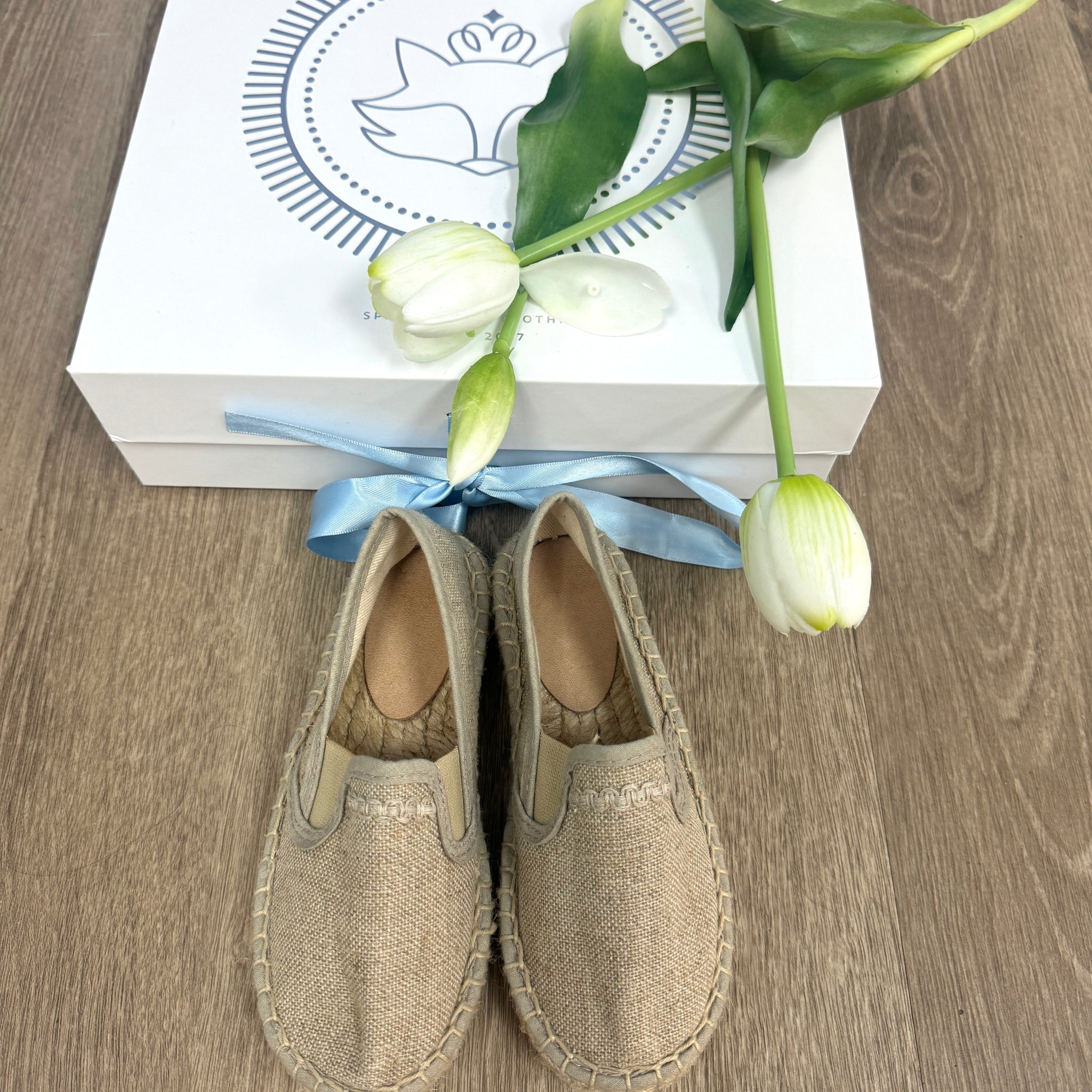 Linen Slip-On Espadrilles for Boys – Natural Beige