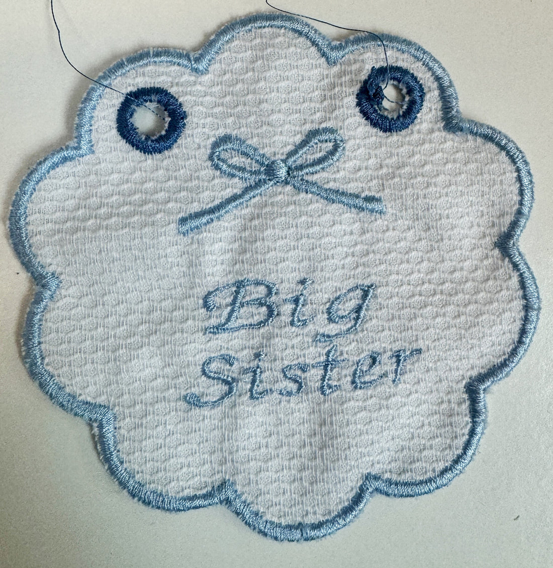 Personalized Embroidered Baby Plaque – Custom Message & Color Trim