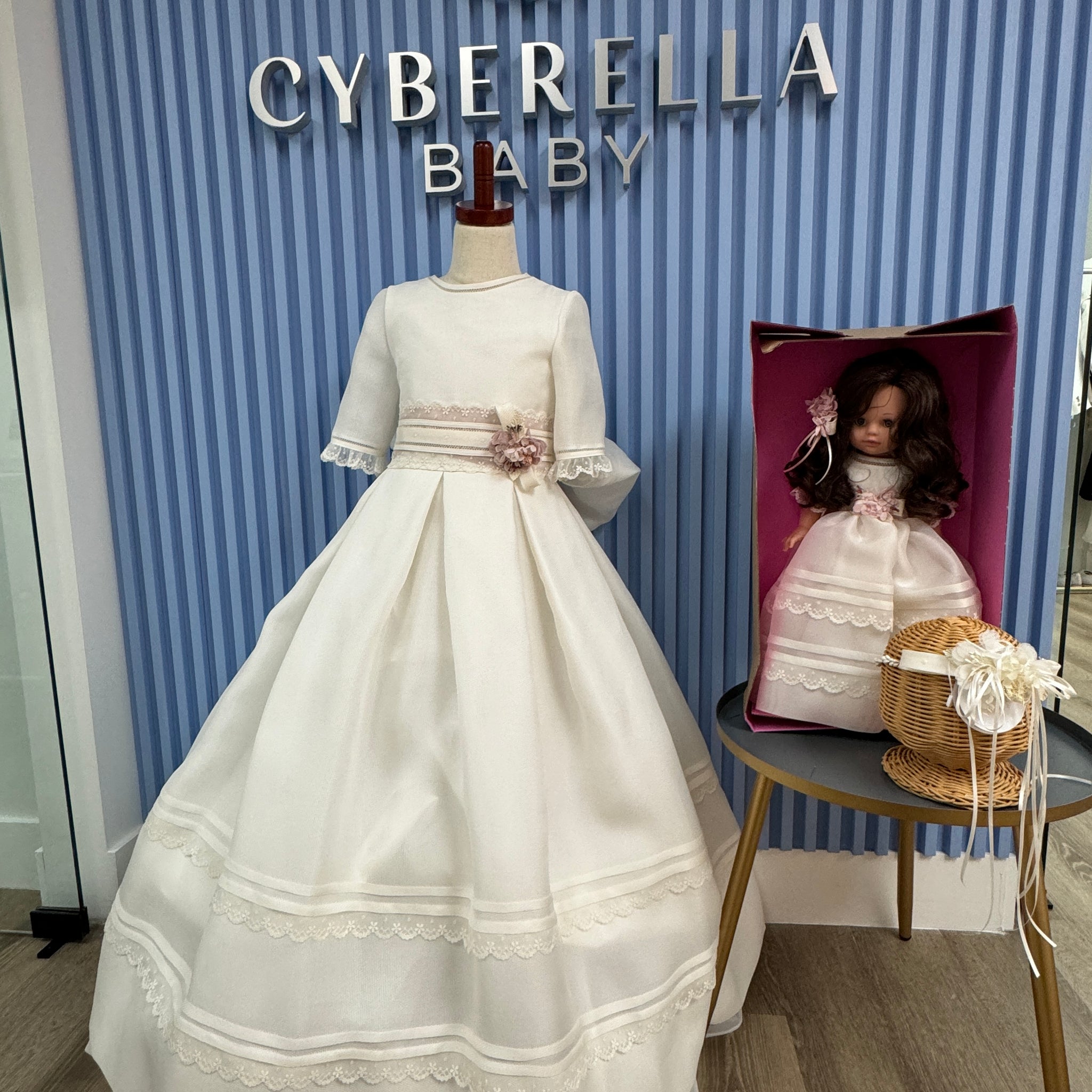 First Communion Dress Model 5300- Dress, Crown, and matching doll