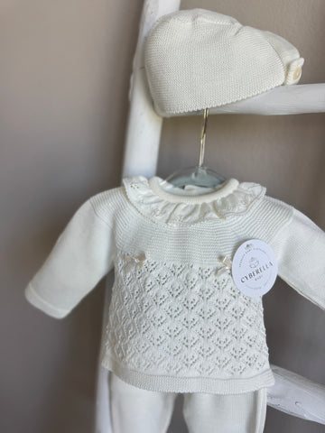 Heirloom Blush 3- piece Baby Knit Set #C4015