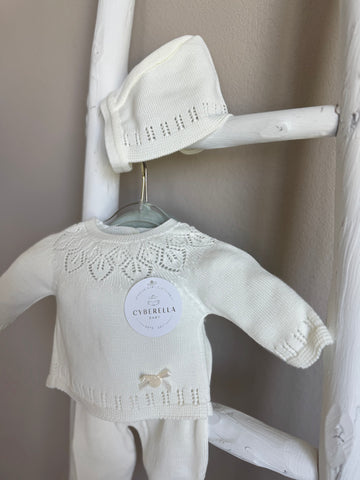 Lullaby Charm Knit Baby Set – 3-Piece Outfit #C4003