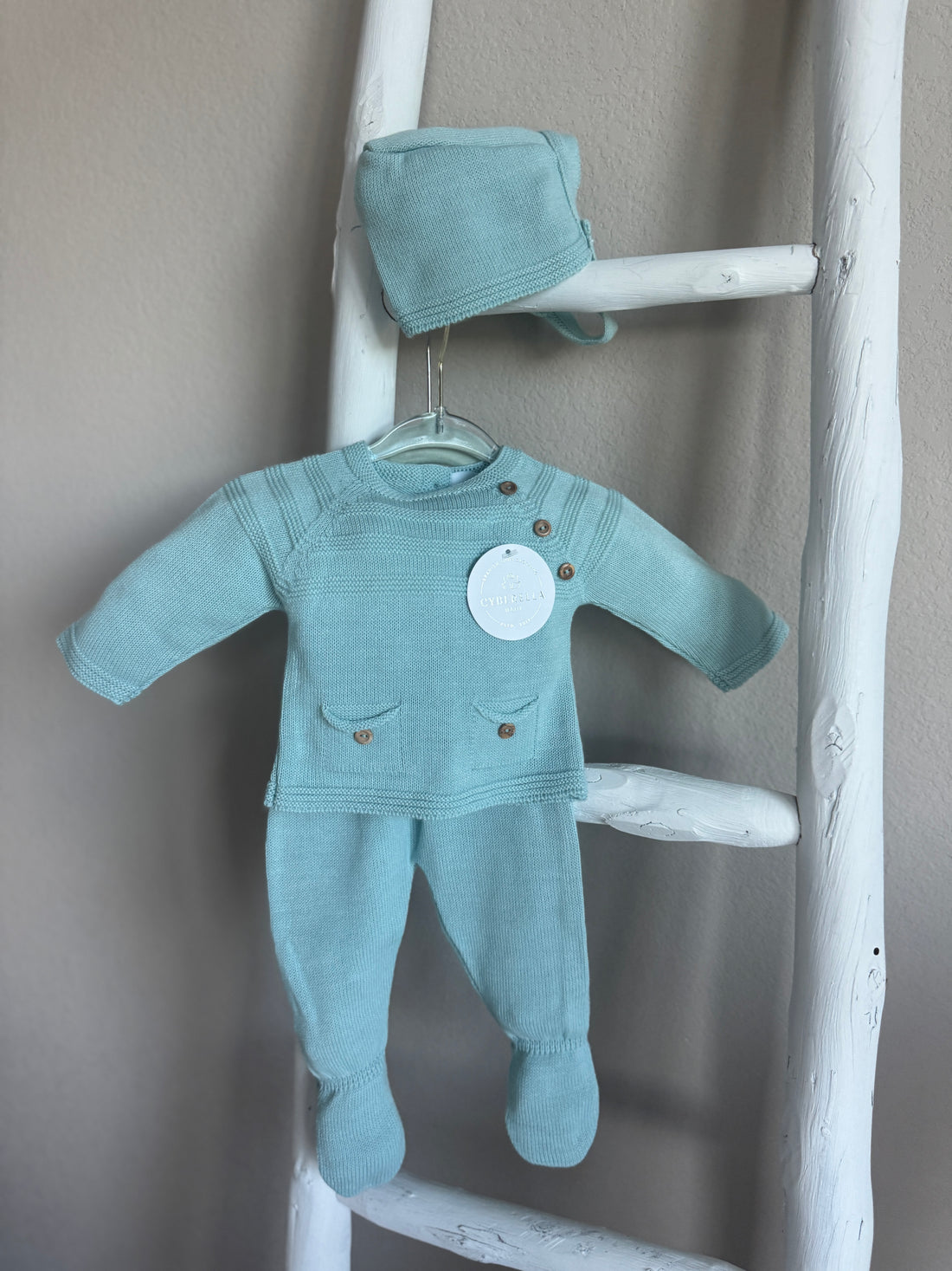 Buttons & Giggles – 3-Piece Knit Baby Set  #C6004