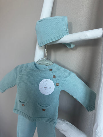 Buttons & Giggles – 3-Piece Knit Baby Set  #C6004