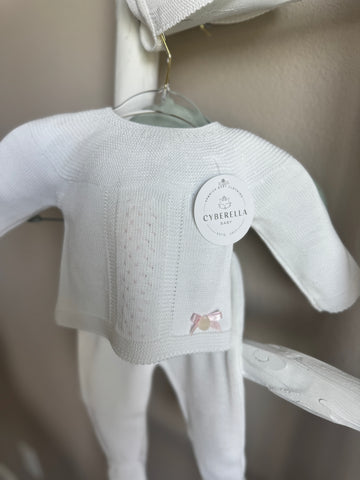 Dotted Whimsy Knit Baby Set – 4 Piece set #C6007