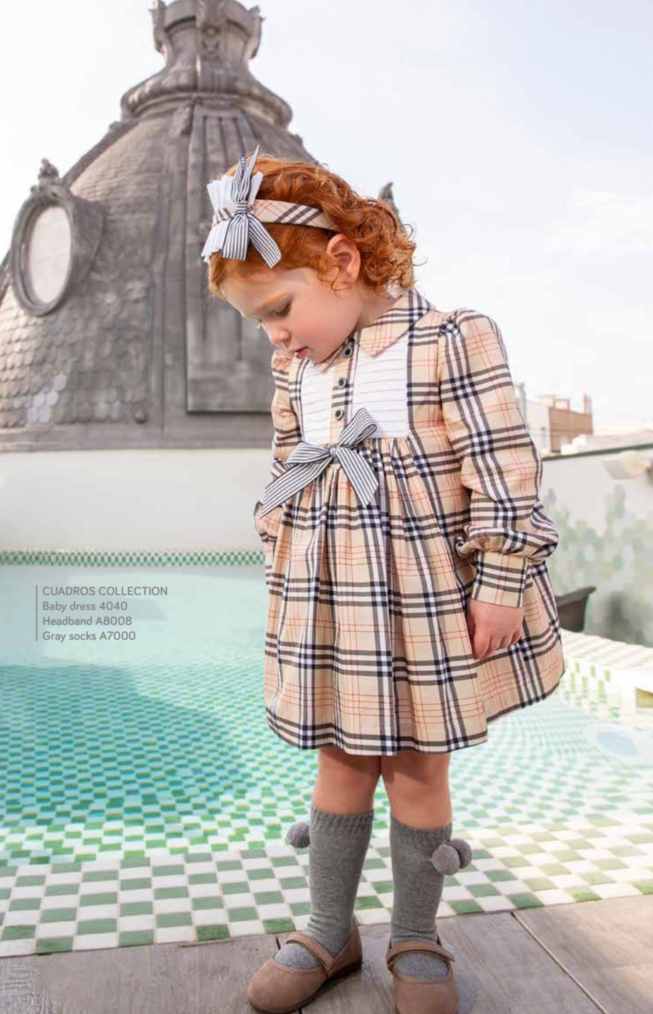 Plaid Baby Dress with Bow – Elegant & Timeless