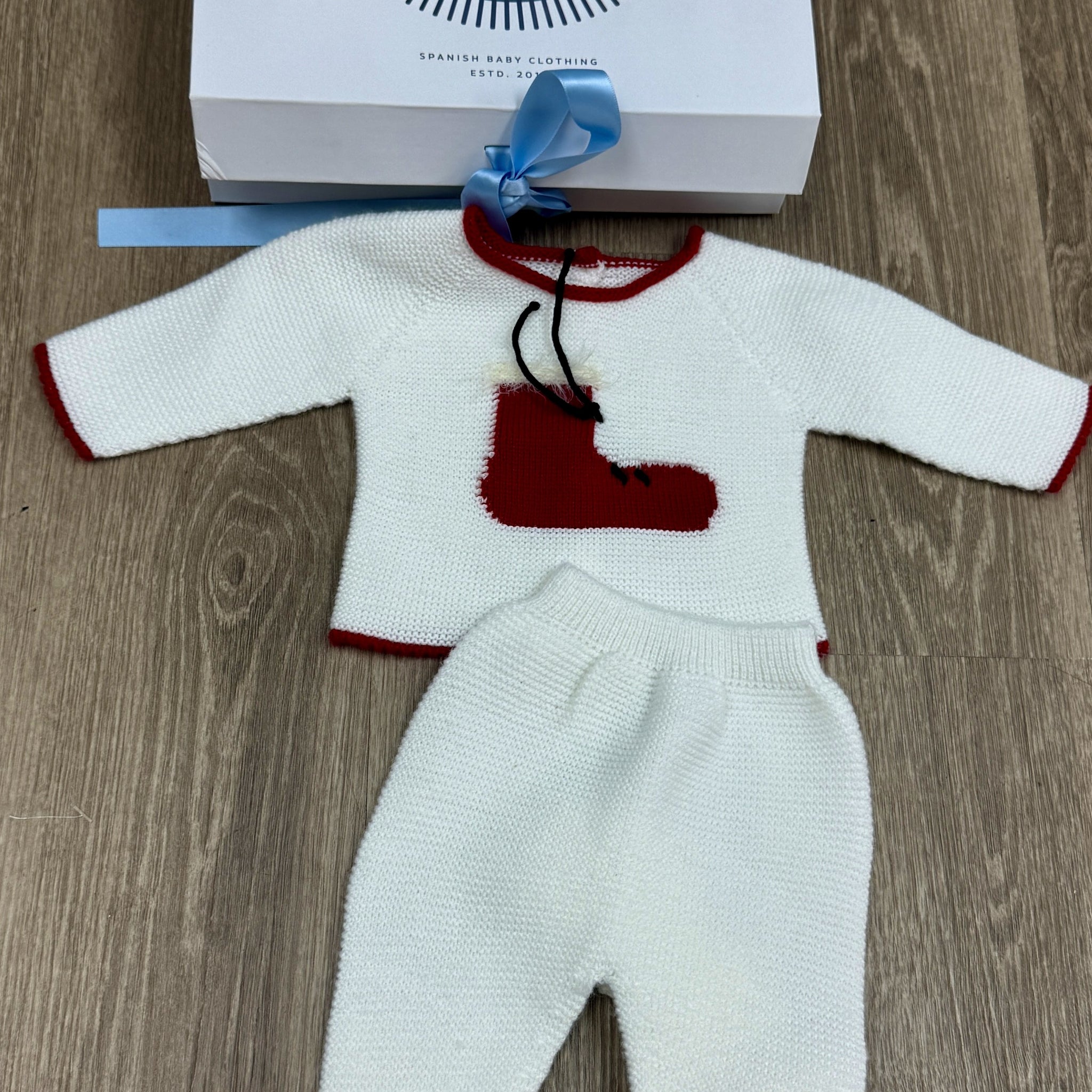 Red boot Knitted baby set