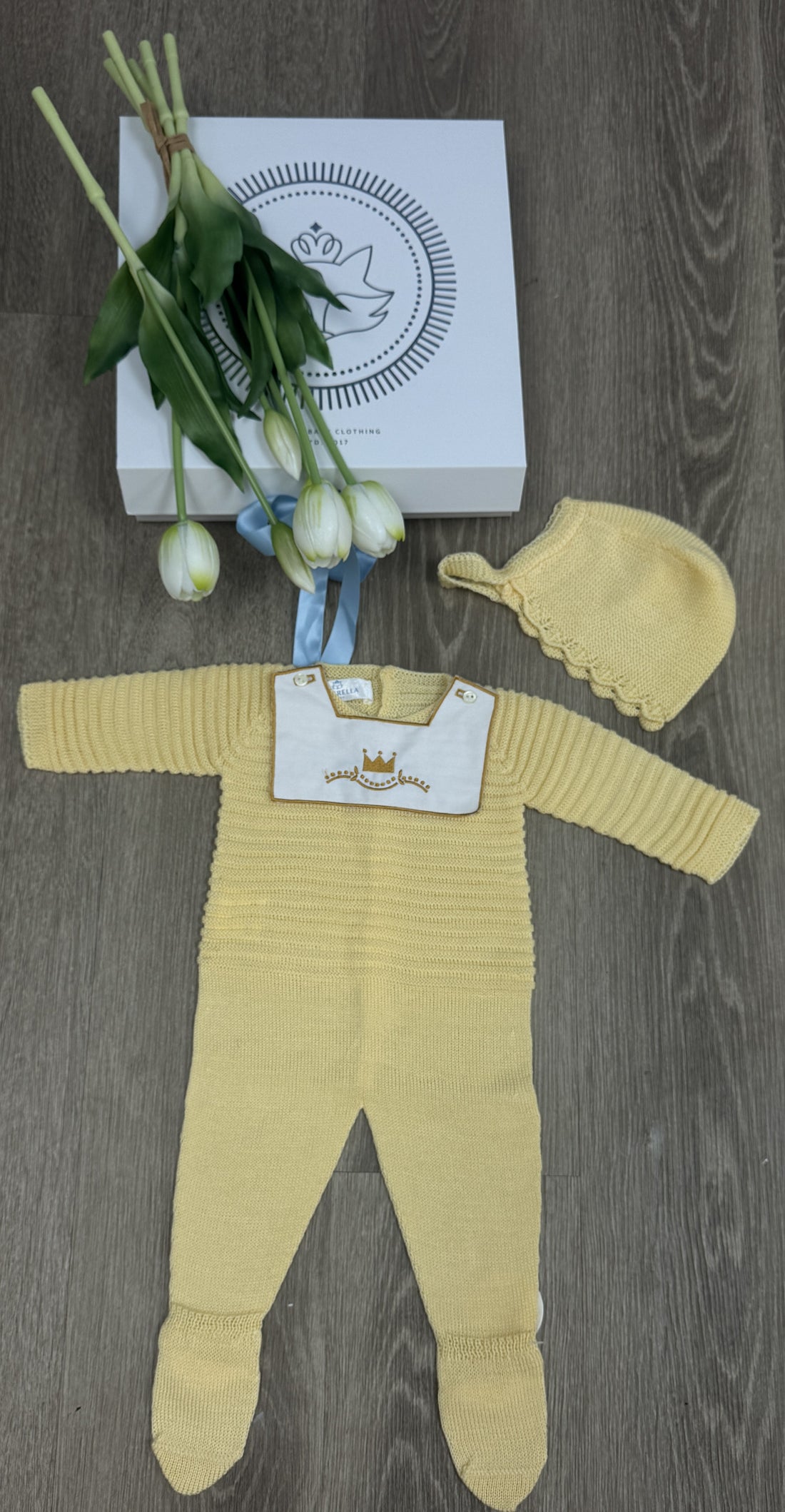Sunbeam Knit Romper - matching hat