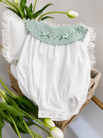 Mint Elegance Baby Romper # P6404