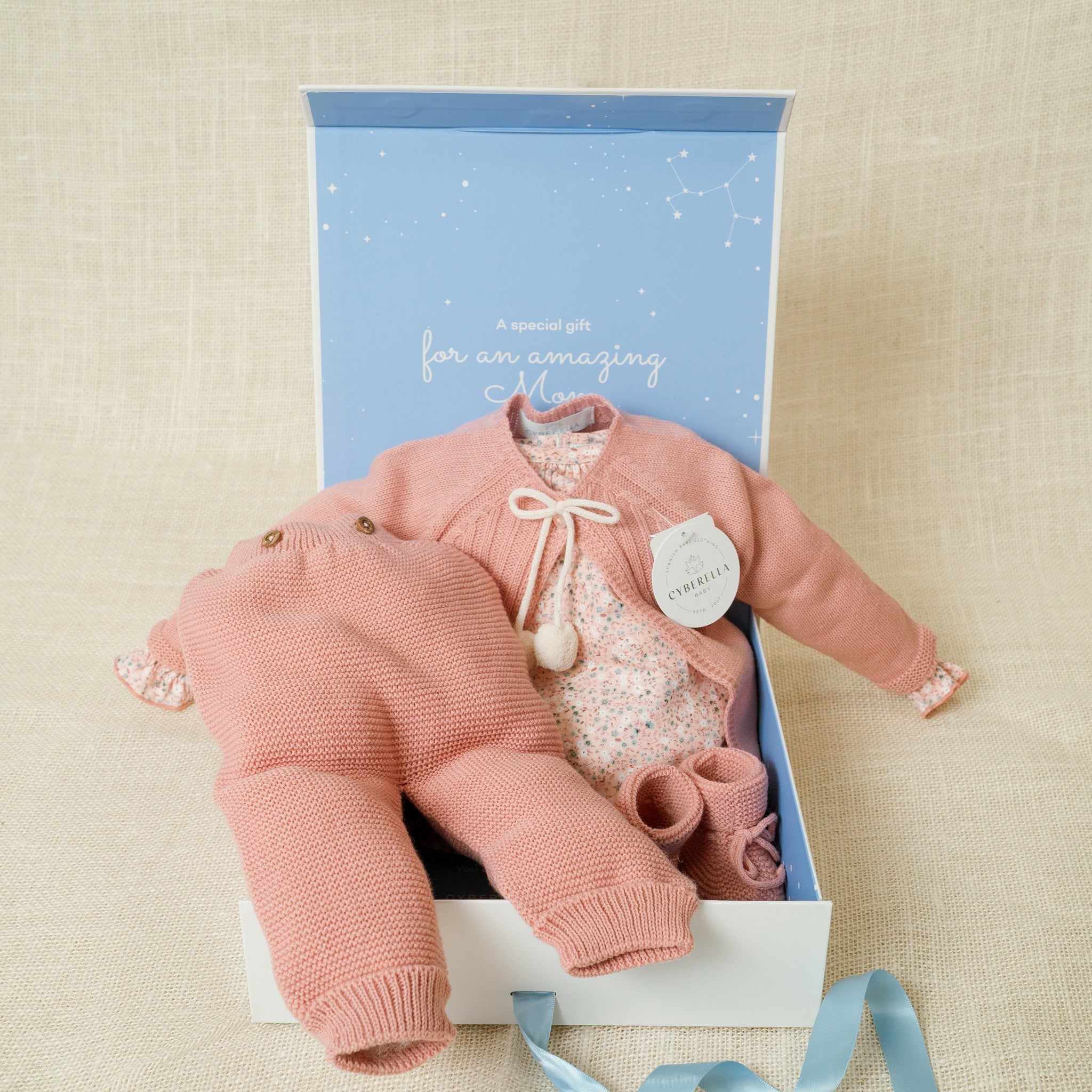 ANHELAR GIFT BOX Four Pieces Set for Baby Girls Pink color