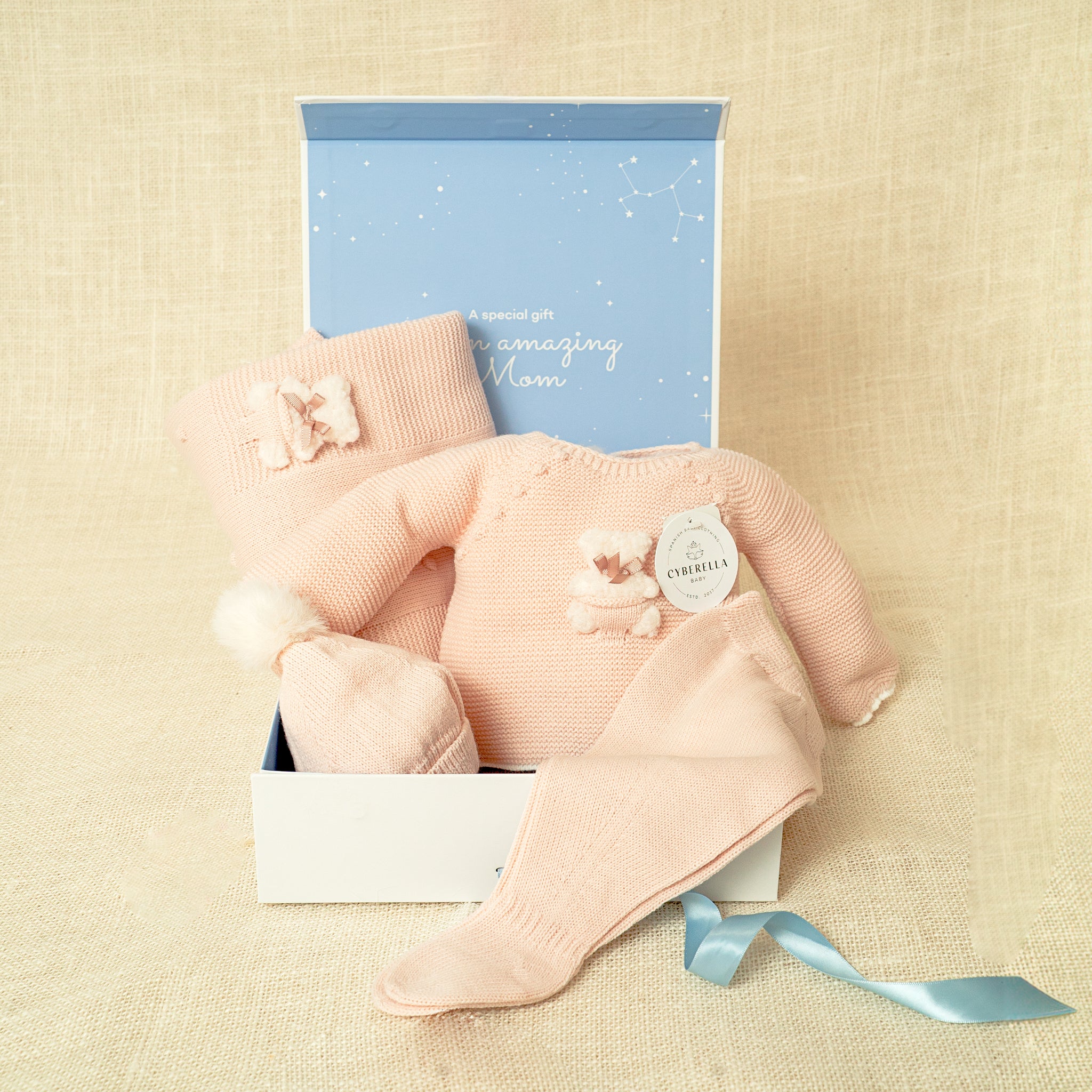 Blush pink Dream Set - Four Pieces Knitted Outfit for Newborn