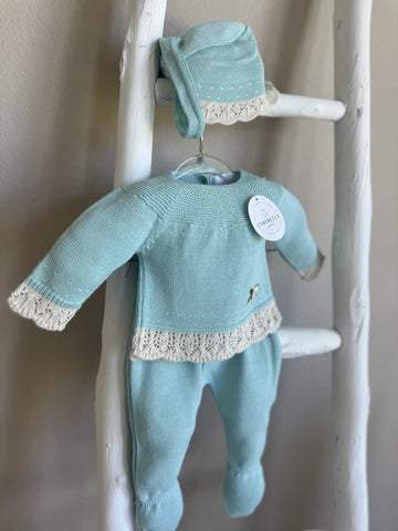 Sweet Little Things – 4-Piece Baby Knit Set with Lace Detail #C4000
