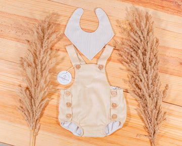 Classic Baby Romper – Linen Design |722