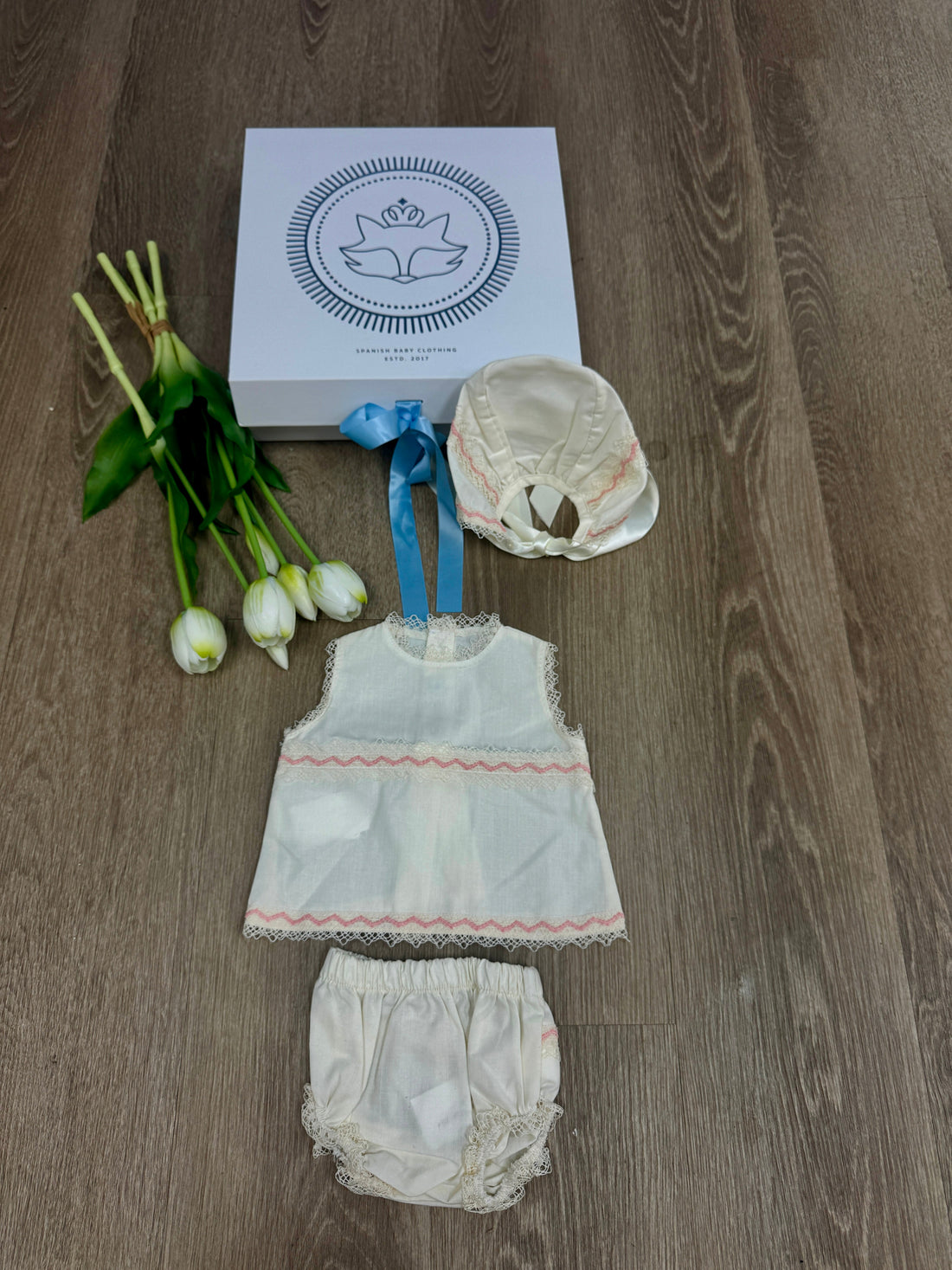 Ivory Vintage Classic Baby Set with Bonnet