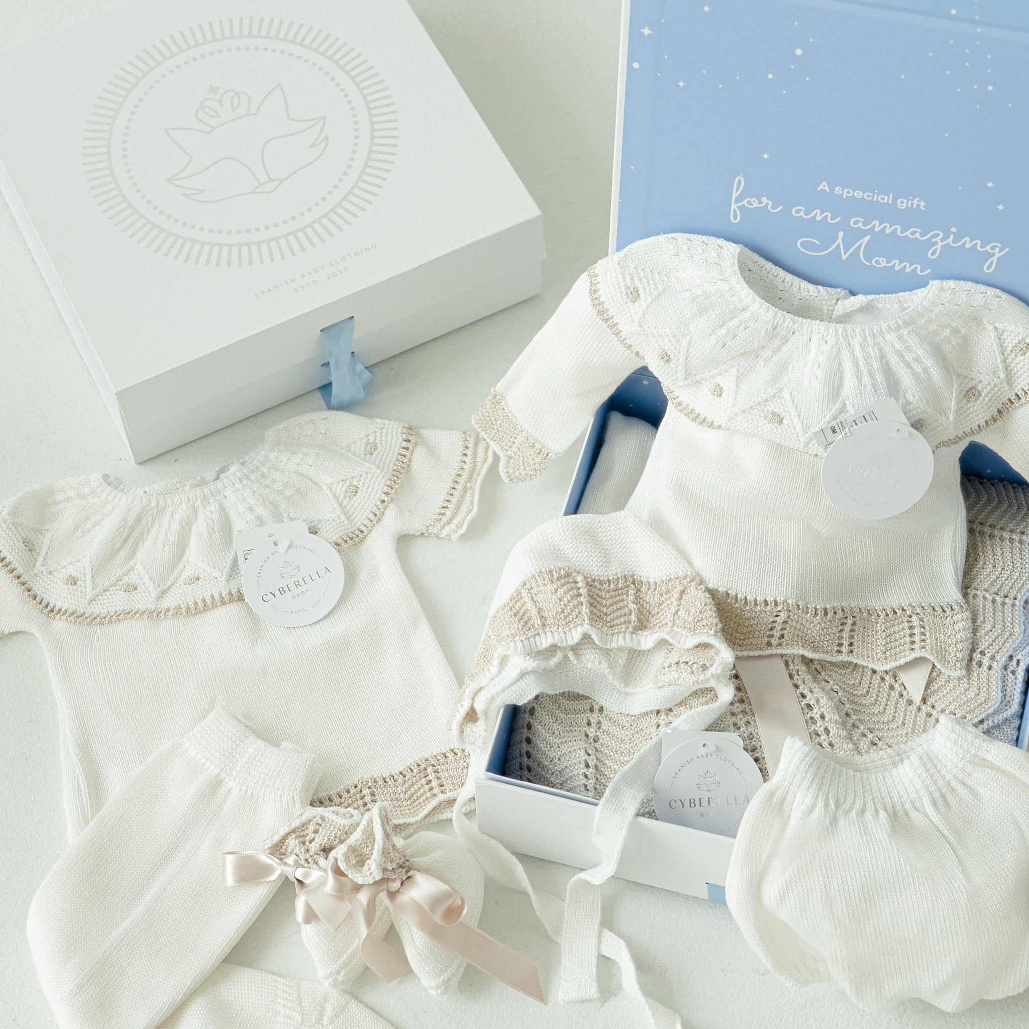 Latte Cloud - 7 piece newborn gift set #9630/ #9617G/#TO102
