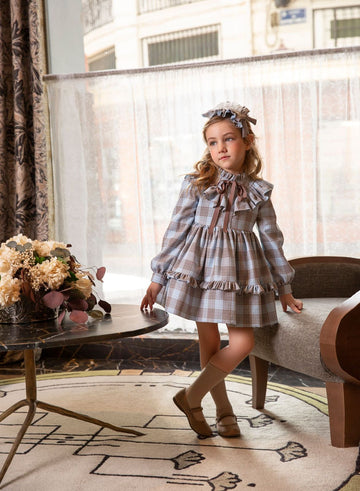 Sweet Tartan Dress #4029 | Adorable Outfit for Girls | Perfect for Special Occasions and Holidays