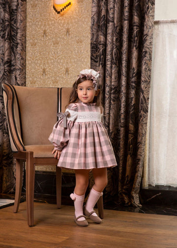 Sweet Tartan Baby Dress #4025 | Adorable Outfit for Girls | Perfect for Special Occasions