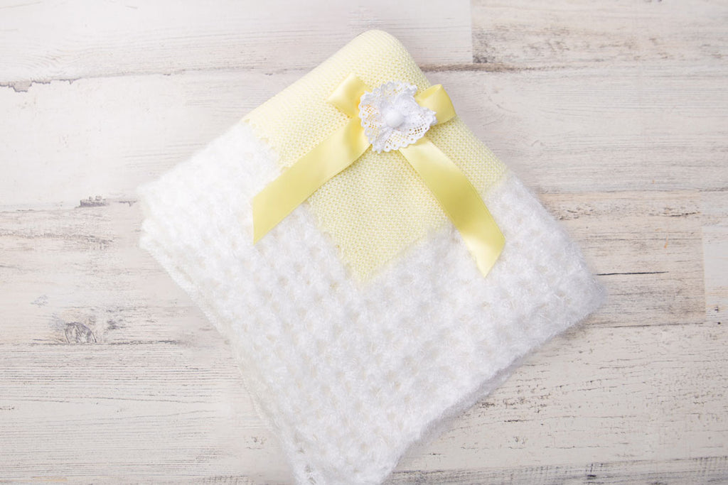 Baby Knitted Blanket Yellow
